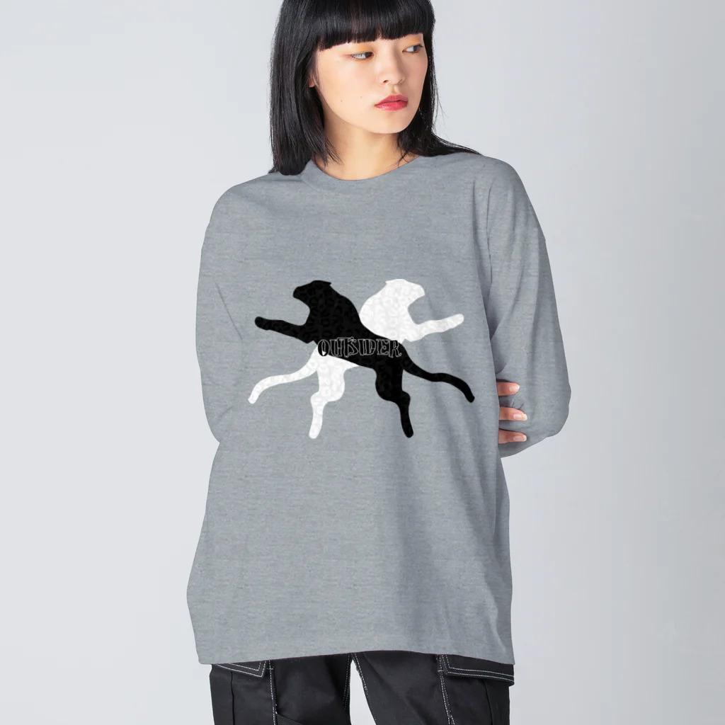 Ａ’ｚｗｏｒｋＳのクロヒョウ＆シロヒョウ～OUTSIDER～ Big Long Sleeve T-Shirt