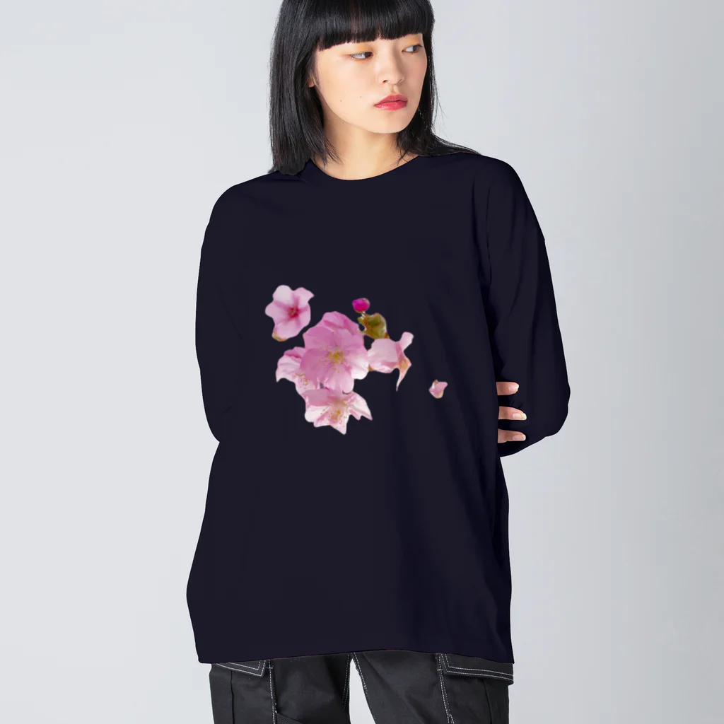 Broken Angelの桜の花とピンクの麻 Big Long Sleeve T-Shirt