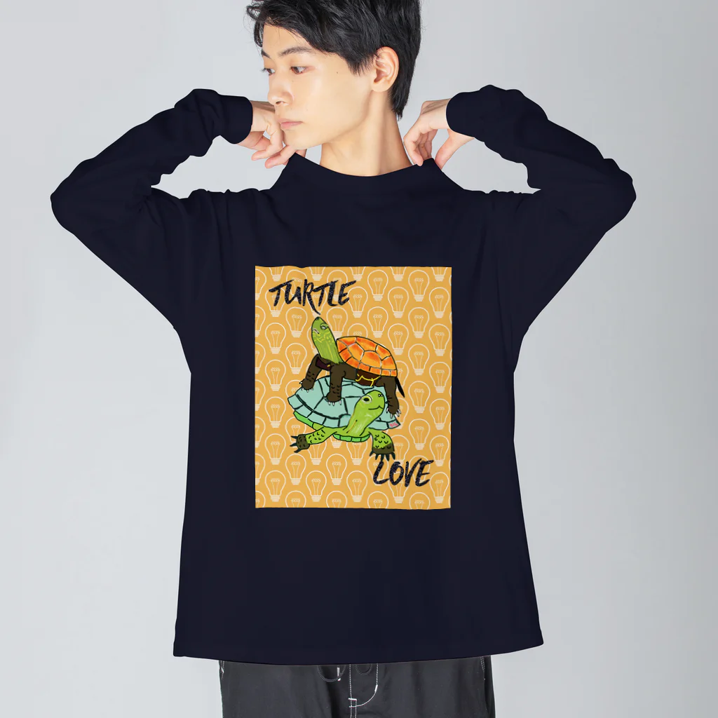 316(MIHIRO)のスペインイシガメとクサガメちゃん カラフル Big Long Sleeve T-Shirt