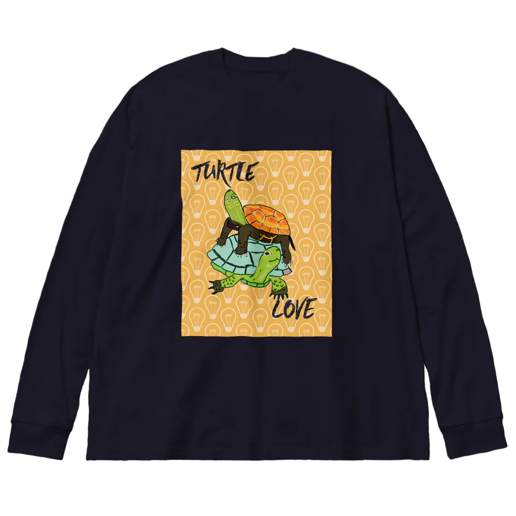 316(MIHIRO)のスペインイシガメとクサガメちゃん カラフル Big Long Sleeve T-Shirt