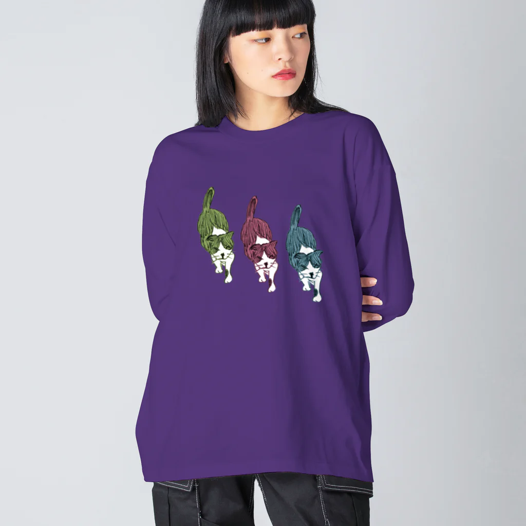 あかべこ太郎次郎の血統書付きねこ 歩く Big Long Sleeve T-Shirt