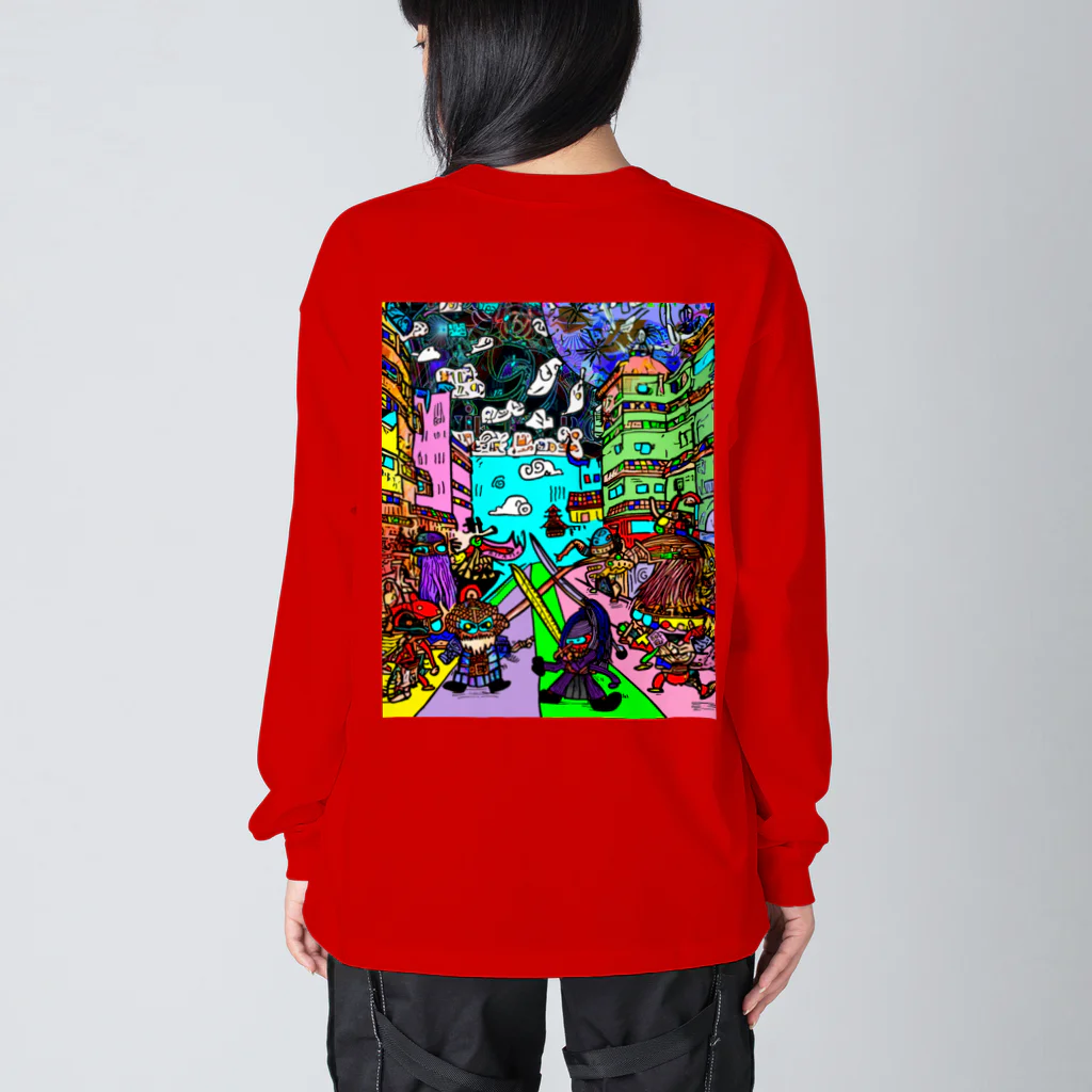 Ａ’ｚｗｏｒｋＳの宇宙人類皆兄弟 VERTICAL Big Long Sleeve T-Shirt