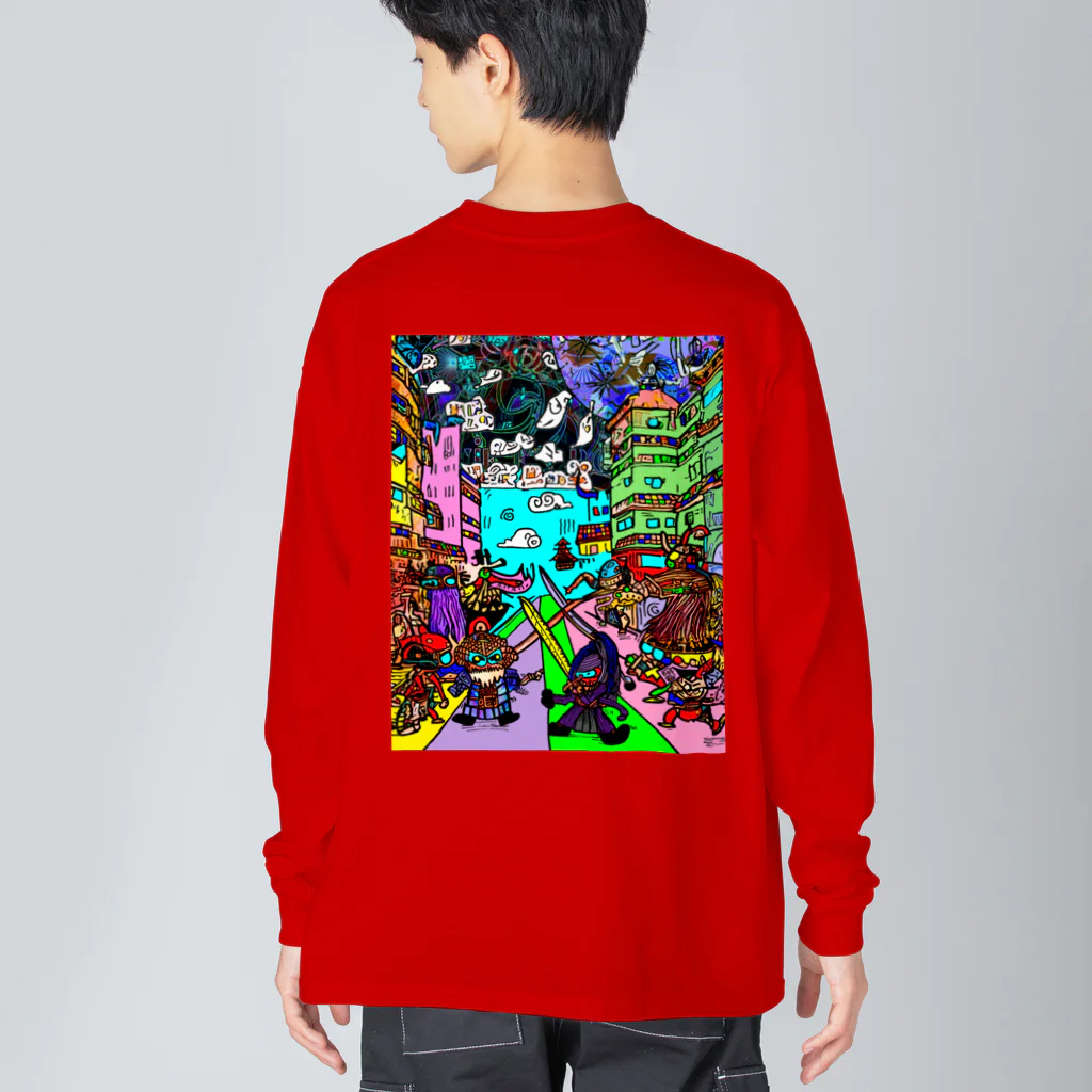 Ａ’ｚｗｏｒｋＳの宇宙人類皆兄弟 VERTICAL Big Long Sleeve T-Shirt