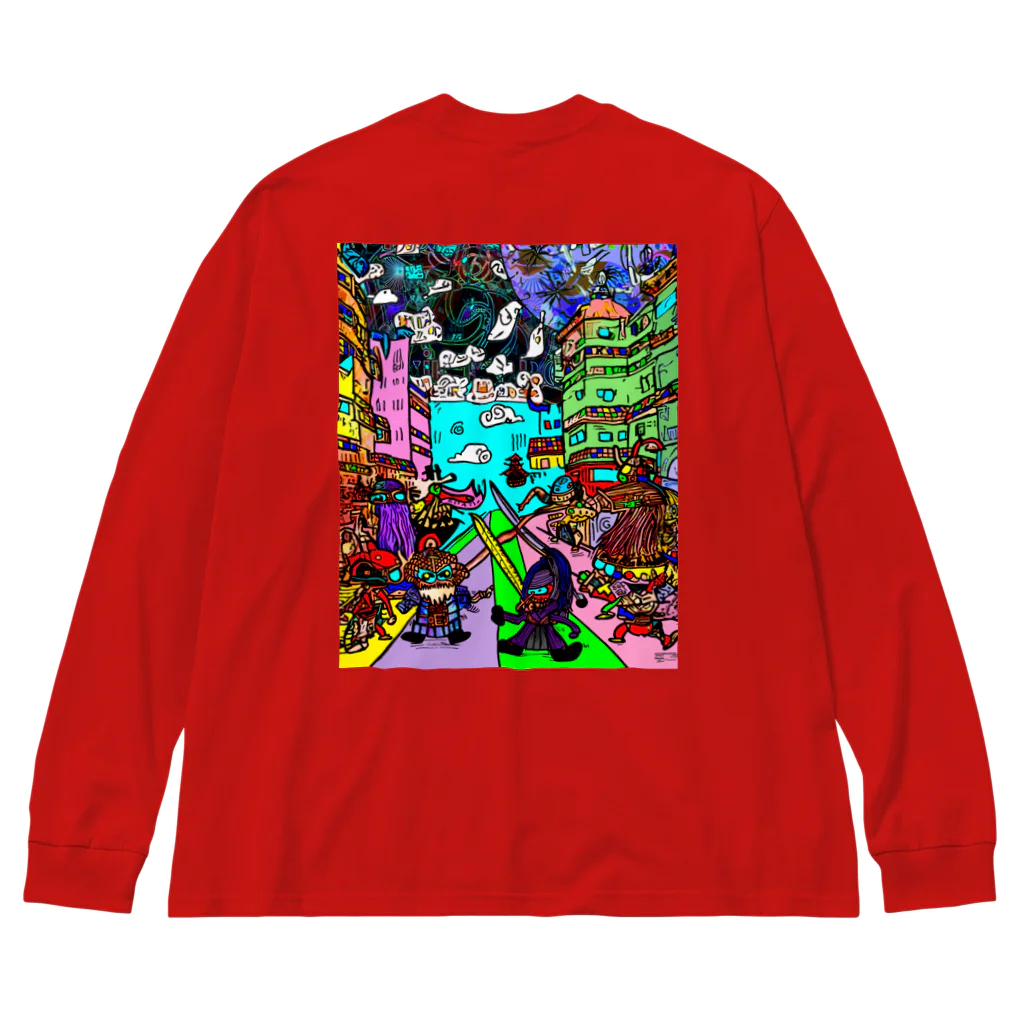 Ａ’ｚｗｏｒｋＳの宇宙人類皆兄弟 VERTICAL Big Long Sleeve T-Shirt