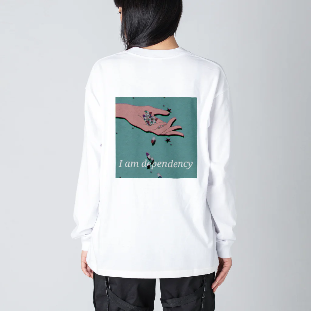 keyのI am dependency(Turquoise Blue) Big Long Sleeve T-Shirt