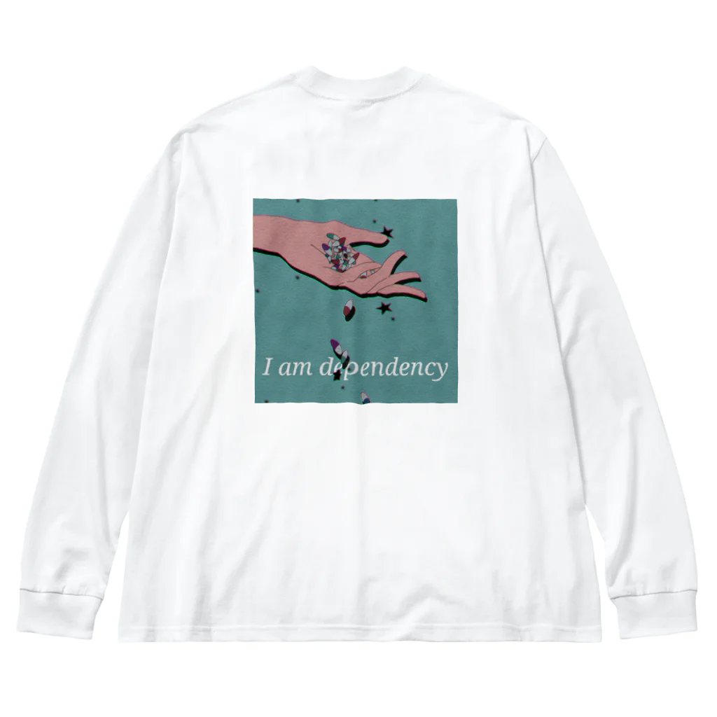 keyのI am dependency(Turquoise Blue) Big Long Sleeve T-Shirt