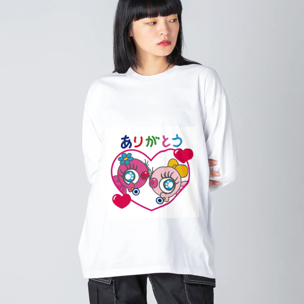 ぼんちゃんかんぱにぃのチアリングぼんちゃん”ありがとう”Tシャツ ビッグシルエットロングスリーブTシャツ