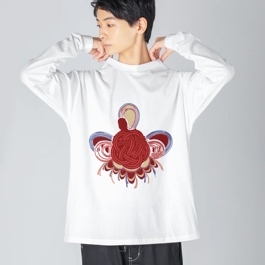 日淡水玉のブティック『sigh, and the people.』の水玉の水引き Big Long Sleeve T-Shirt