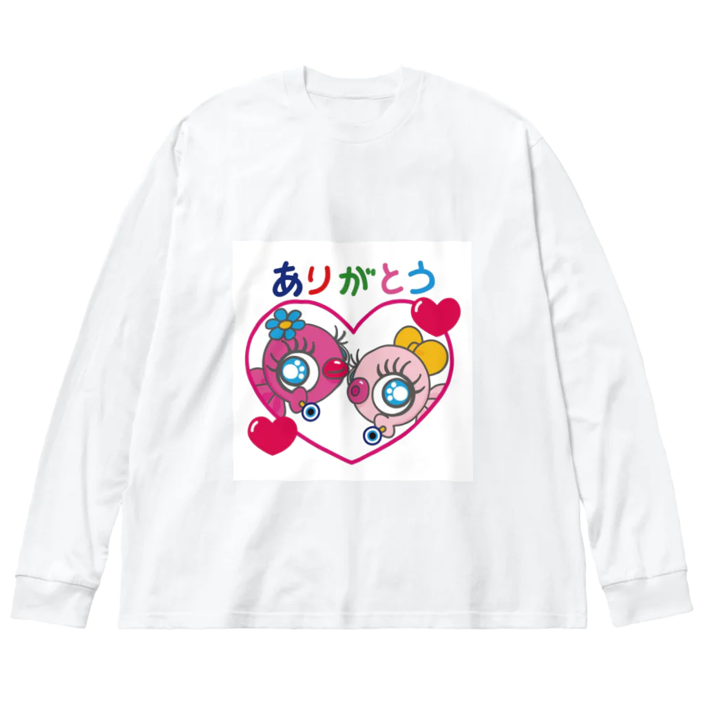 ぼんちゃんかんぱにぃのチアリングぼんちゃん”ありがとう”Tシャツ ビッグシルエットロングスリーブTシャツ