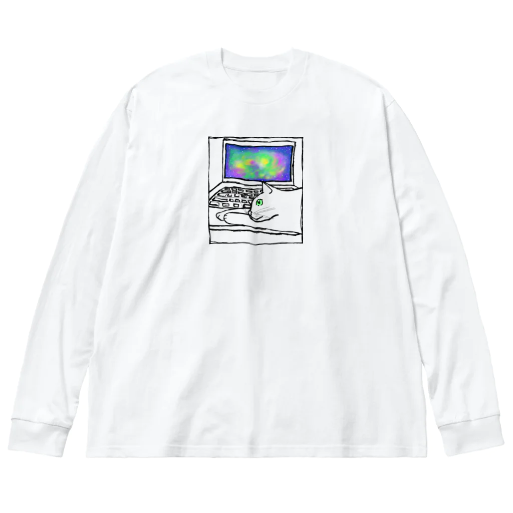 9livesworkの星雲ねこ Big Long Sleeve T-Shirt