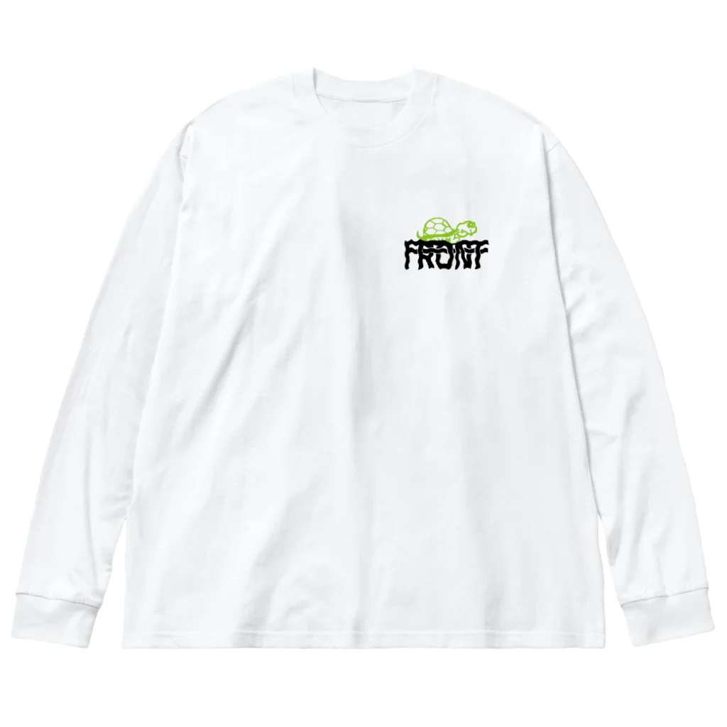 FRONT TURTLEの白ティ ビッグシルエットロングスリーブTシャツ