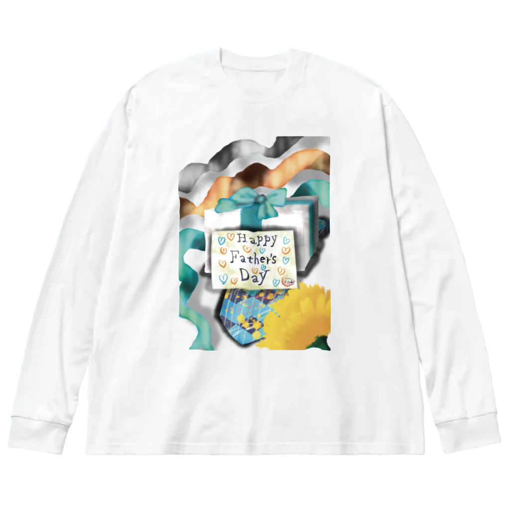 AkironBoy's_ShopのTITINOHI＝Father’sDay 「父の日に、👔や🎁はいかがですか？」 Big Long Sleeve T-Shirt