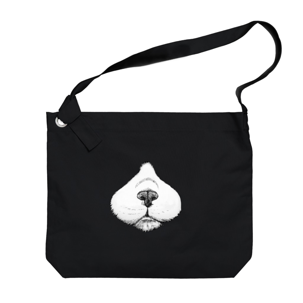 ニンニク ハチワレ猫の鼻まわり Big Shoulder Bag By Segasworks Suzuri