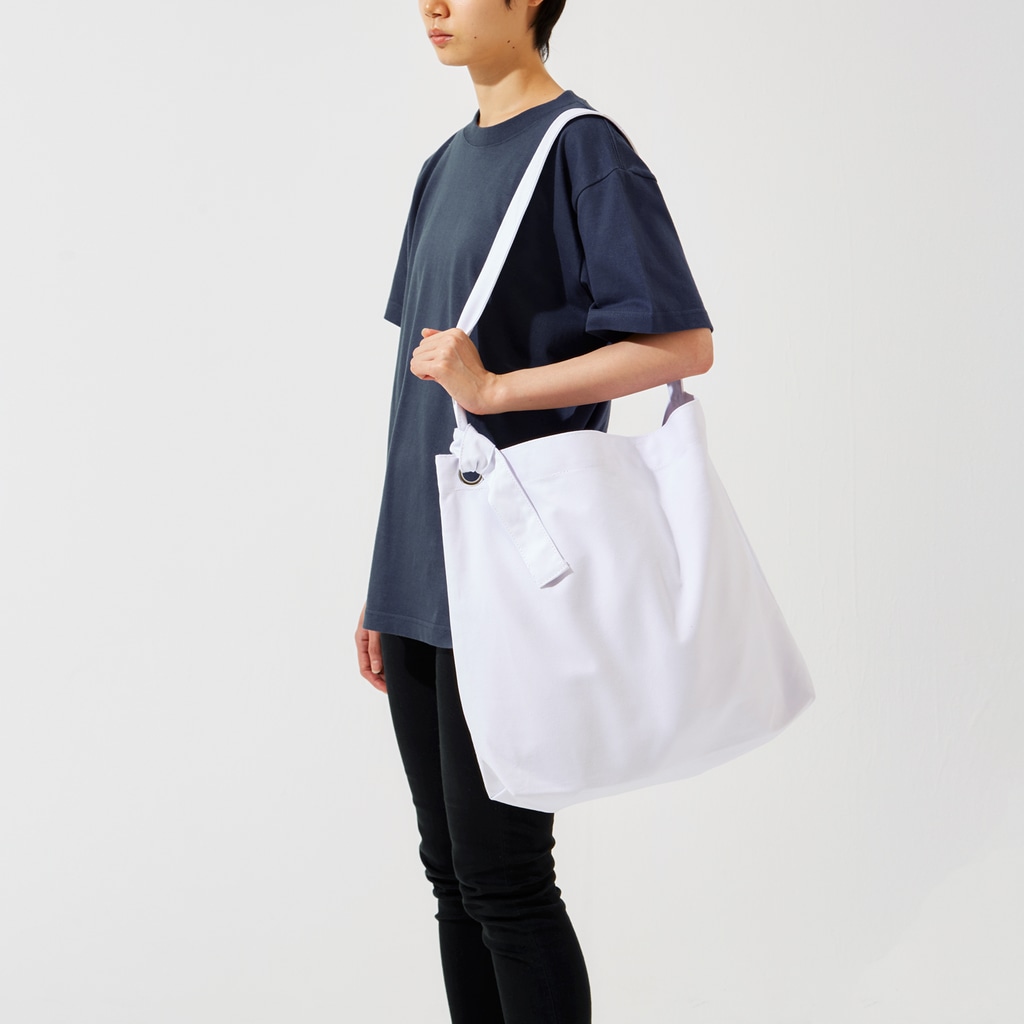 akane_art（茜音工房）のカラフルチワワ（フラワー） Big Shoulder Bag :model wear (woman)
