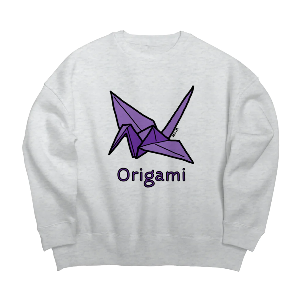 MrKShirtsのOrigami (折り紙鶴) 色デザイン ビッグシルエットスウェット