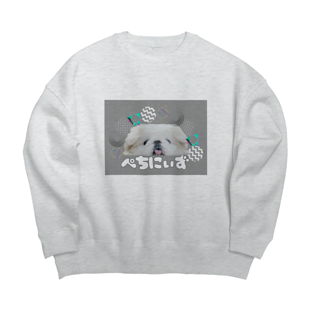 CHUNTANのあめの日イロ　ぺちにぃず Big Crew Neck Sweatshirt