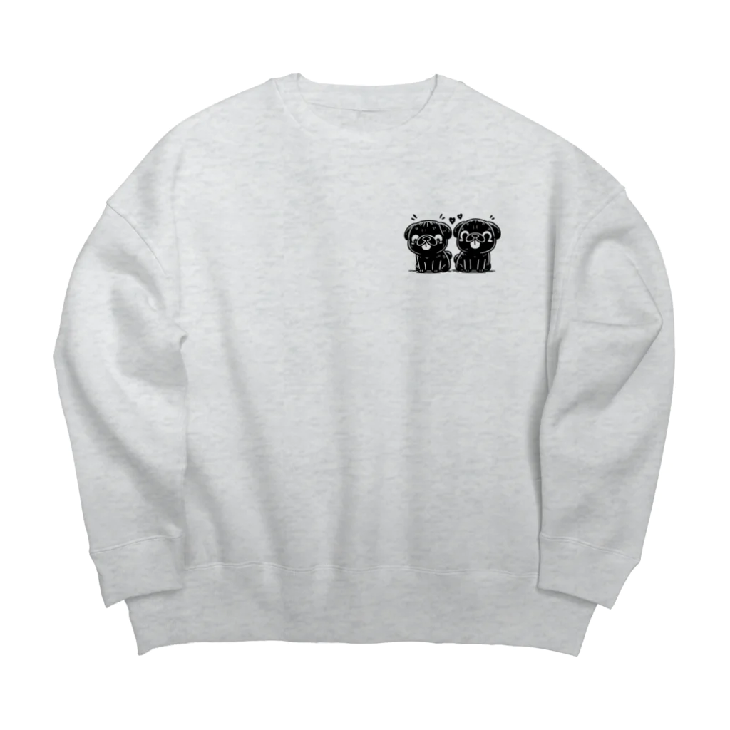 ブヒーズのtwin pug Big Crew Neck Sweatshirt