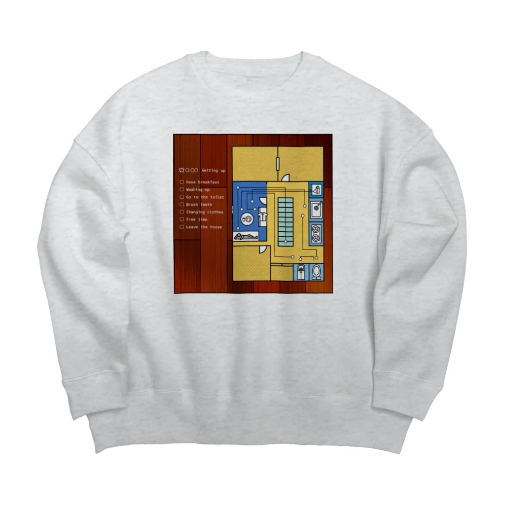 AGOAのモーニングルーティン　黄 Big Crew Neck Sweatshirt