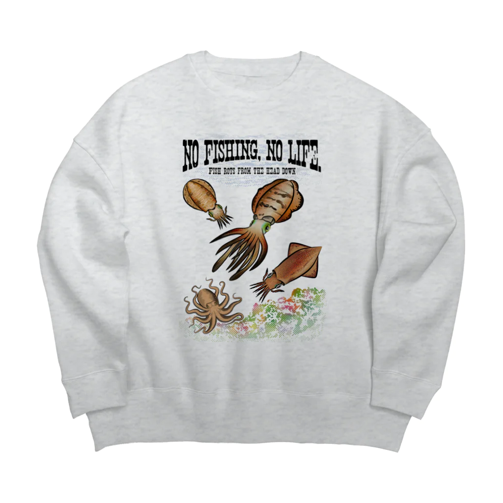 猫と釣り人のFISHING_S8C Big Crew Neck Sweatshirt