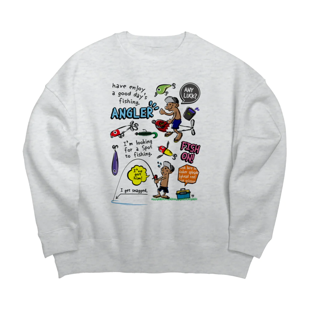 ワカボンドの【背面】釣りに行きませんか?_カラフル Big Crew Neck Sweatshirt