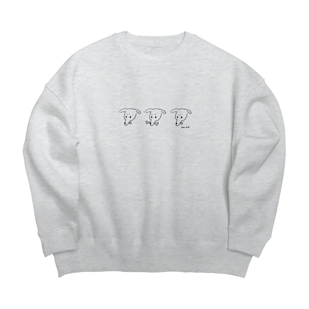 はみまるタウンのわんぺろ３兄弟 Big Crew Neck Sweatshirt