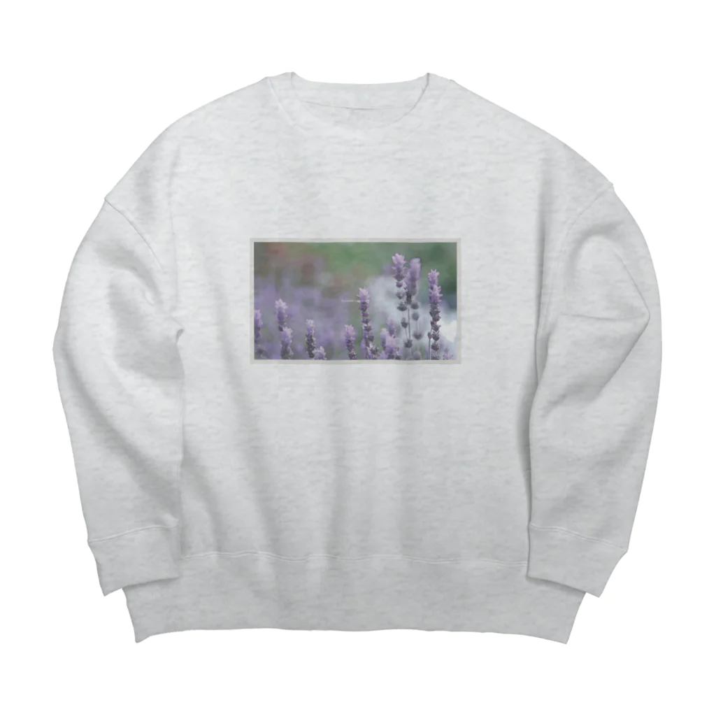 little motif のflower photo - lavender Big Crew Neck Sweatshirt