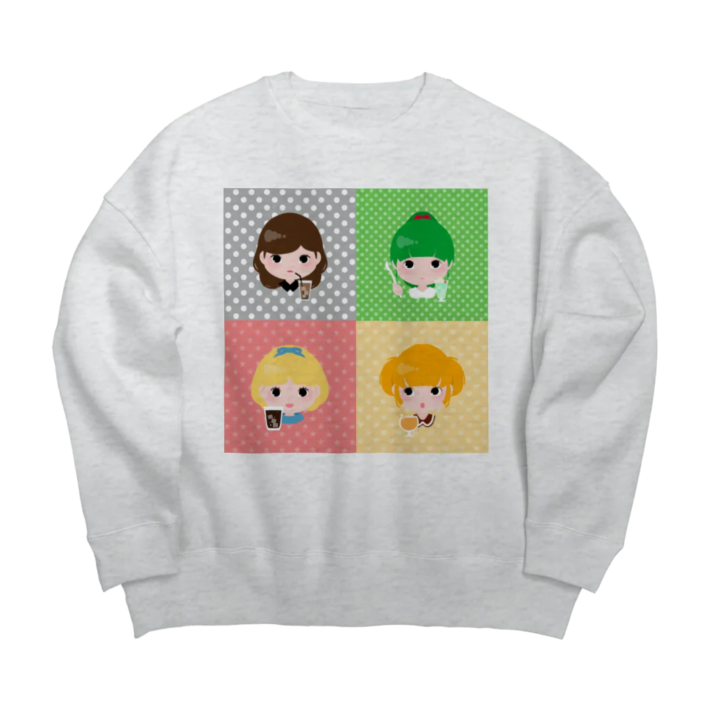 colorfulののみもの！ Big Crew Neck Sweatshirt