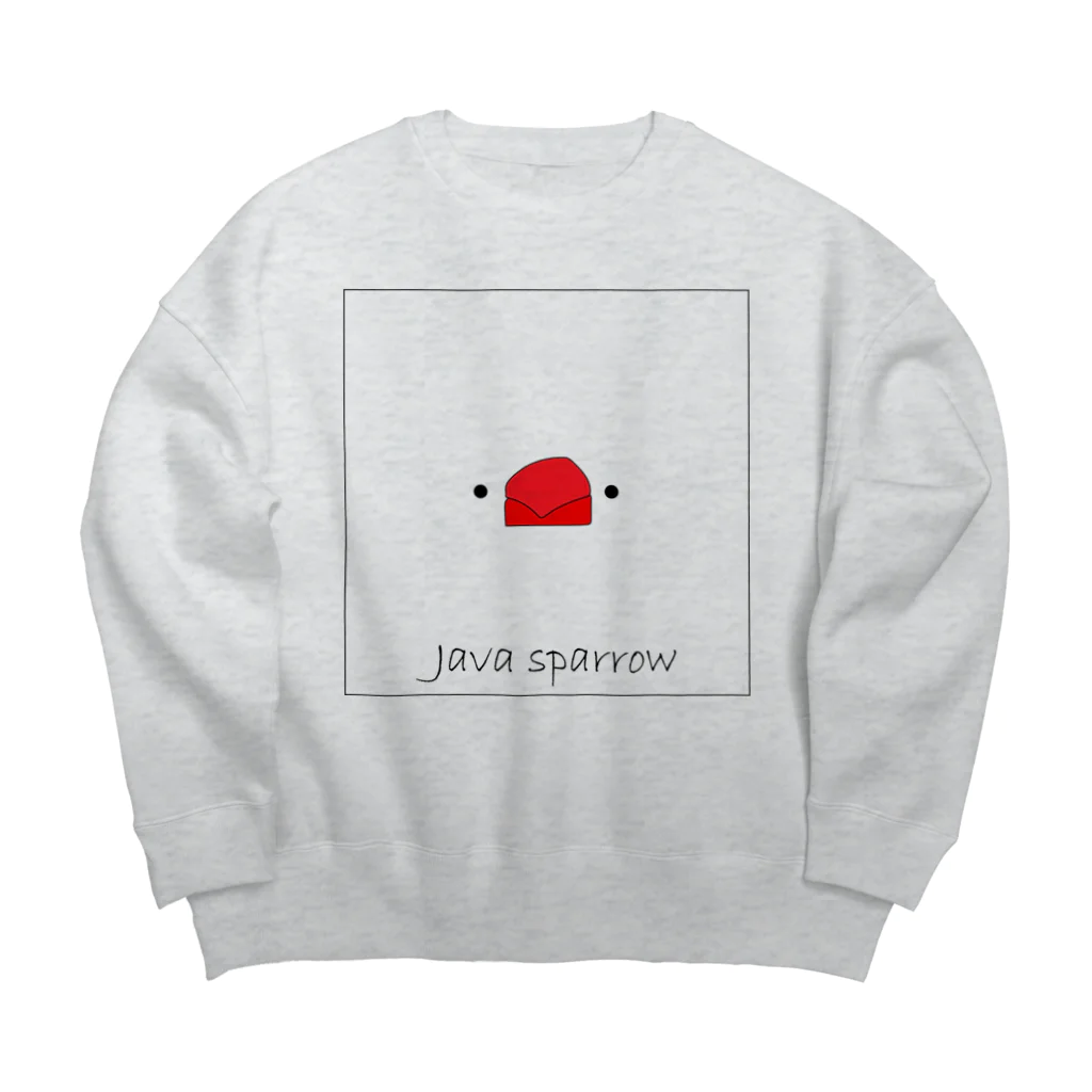 BUNBUN +のJava sparrow　顔だけシリーズ Big Crew Neck Sweatshirt