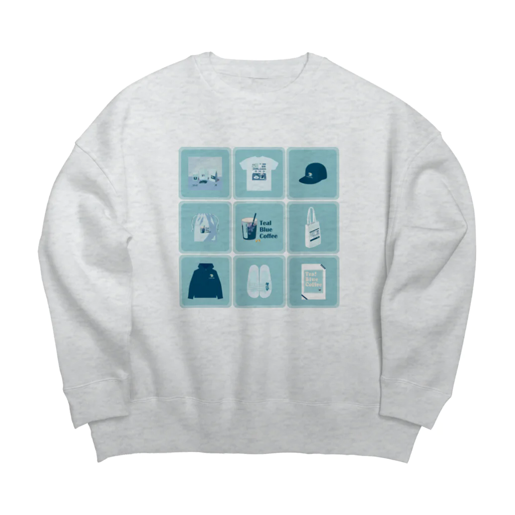 Teal Blue CoffeeのTealBlueItems _Cube BLUE Ver. Big Crew Neck Sweatshirt