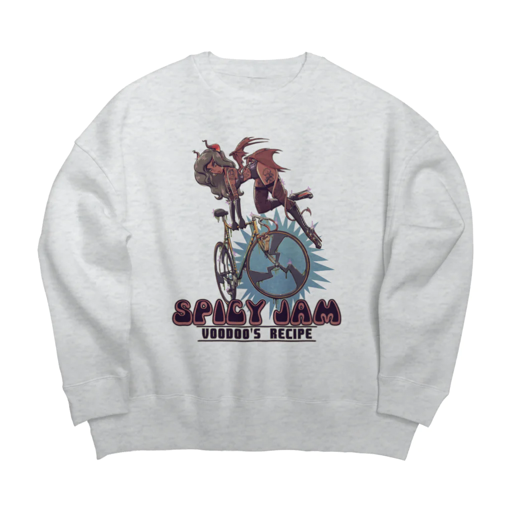 nidan-illustrationの"SPICY JAM" (red) Big Crew Neck Sweatshirt