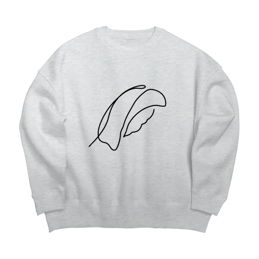 9bdesignの一筆描きの鮨 Big Crew Neck Sweatshirt