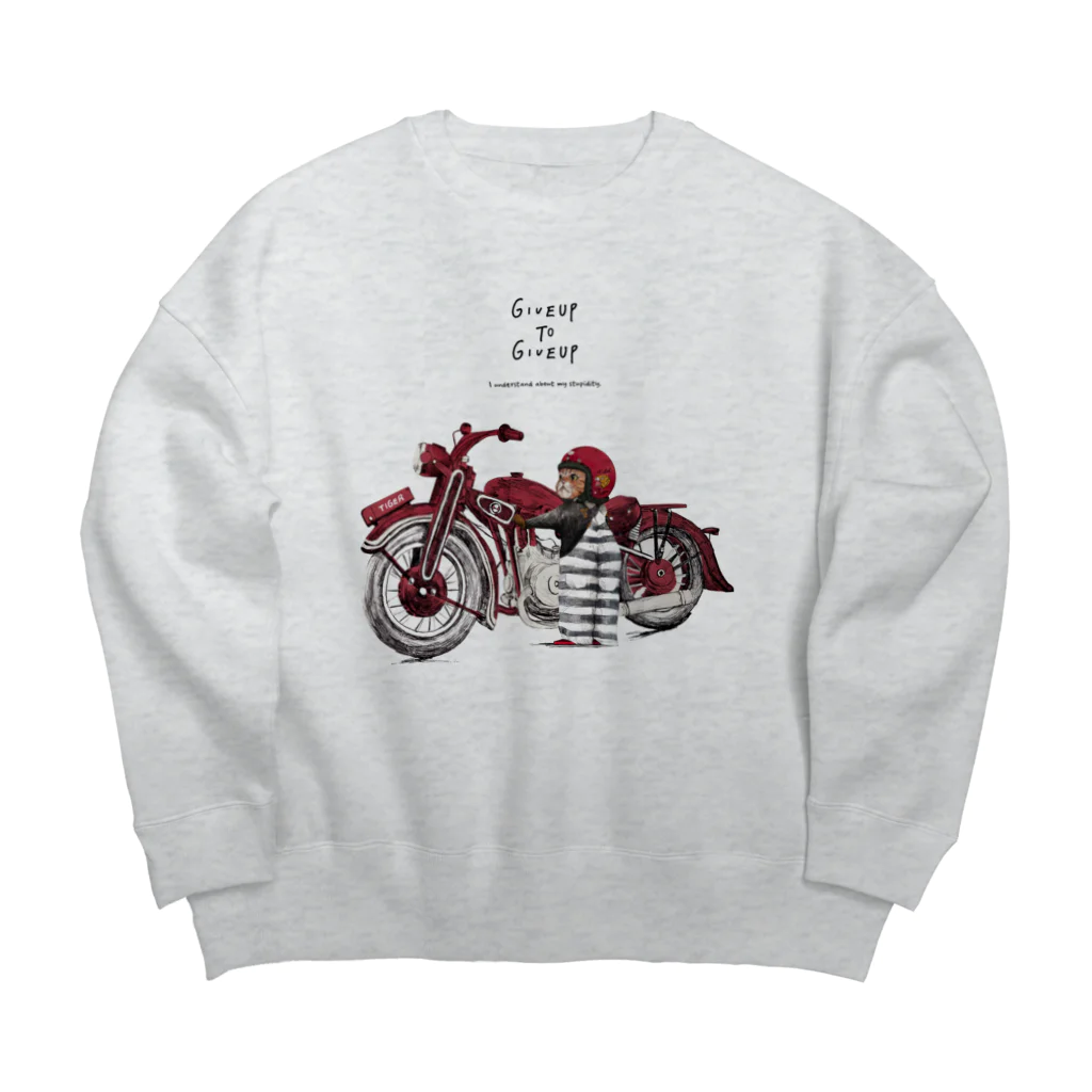 MAiのGive up to give up Big Crew Neck Sweatshirt