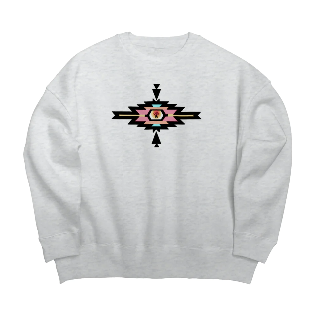 yaryareの焚き火　アウトドア　キャンプ　オルテガ柄 Big Crew Neck Sweatshirt