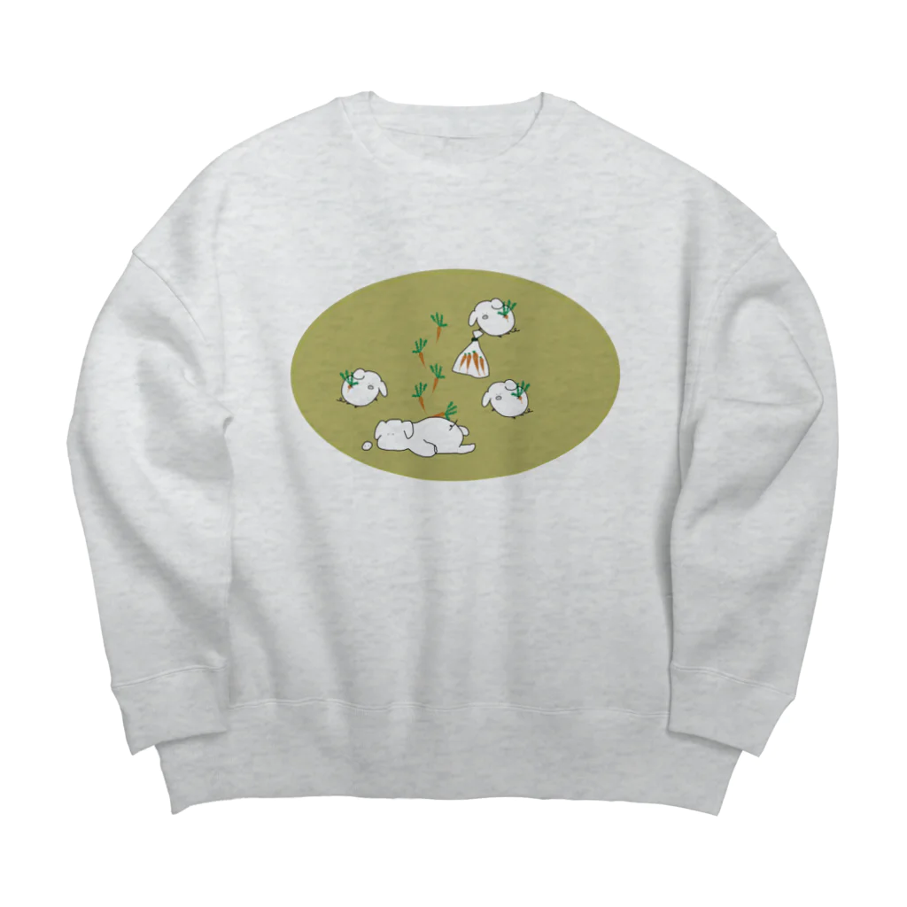 ゴブリンシャーク・ポコのミニブタとニンジン Big Crew Neck Sweatshirt