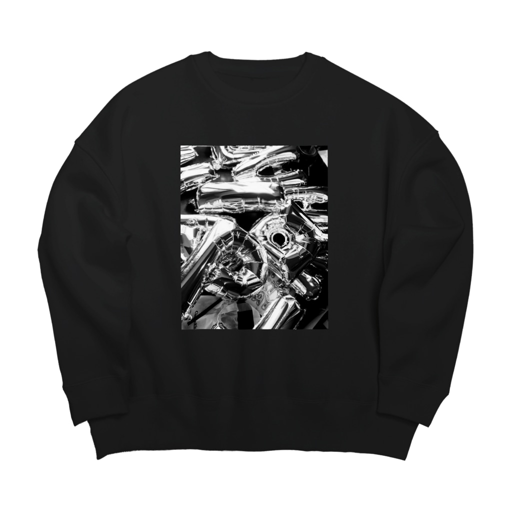 PHZAKE by mrのPHZAKE（ふざけ） / バルーン白黒 Big Crew Neck Sweatshirt