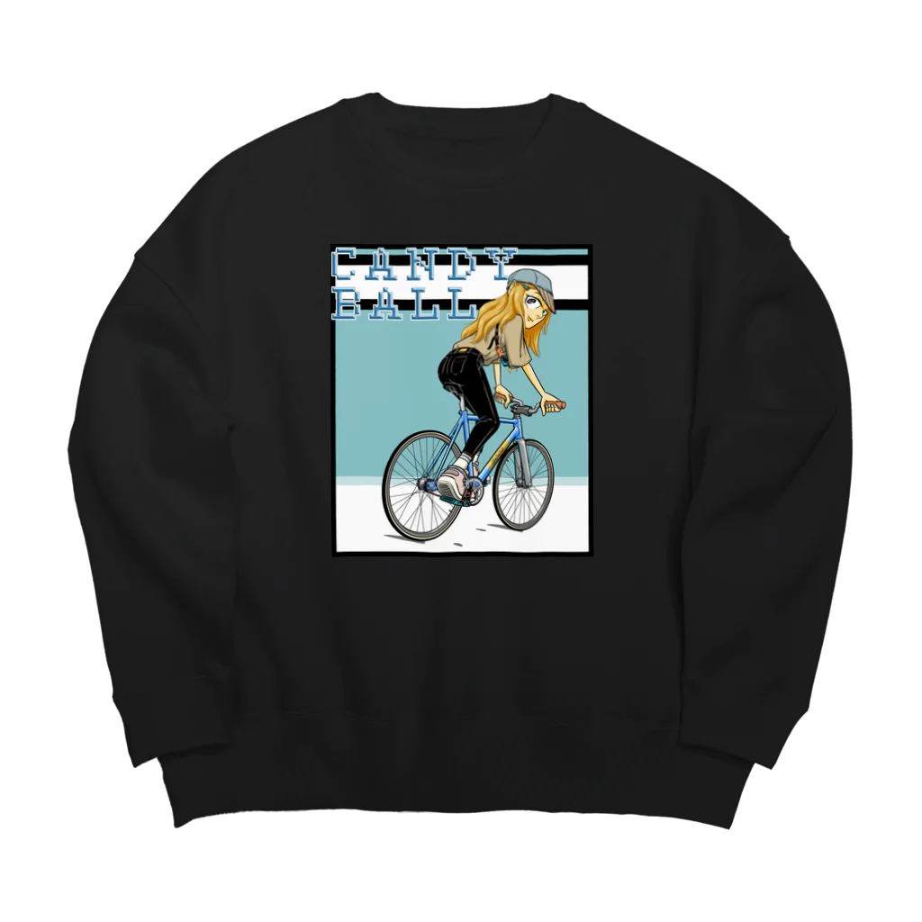 nidan-illustrationのCANDY BALL (fixie girl) Big Crew Neck Sweatshirt