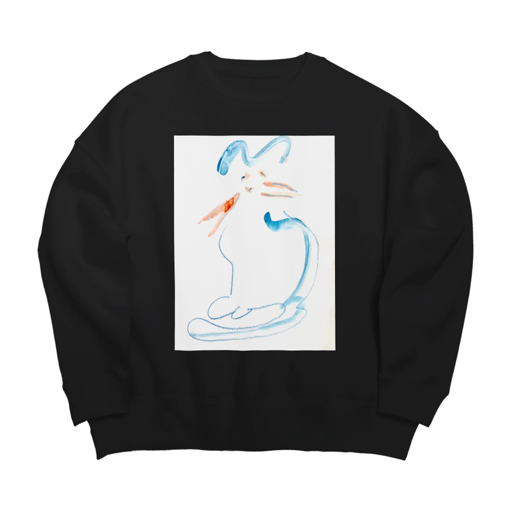 ぴ〜ショッPのdrawing  cat Big Crew Neck Sweatshirt