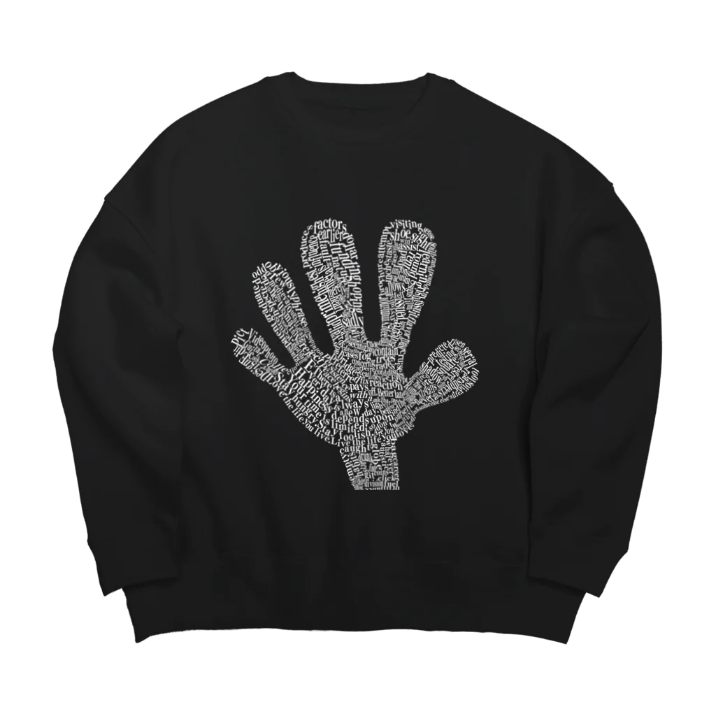 Corg by,のBig Hand SWEAT Black Big Crew Neck Sweatshirt