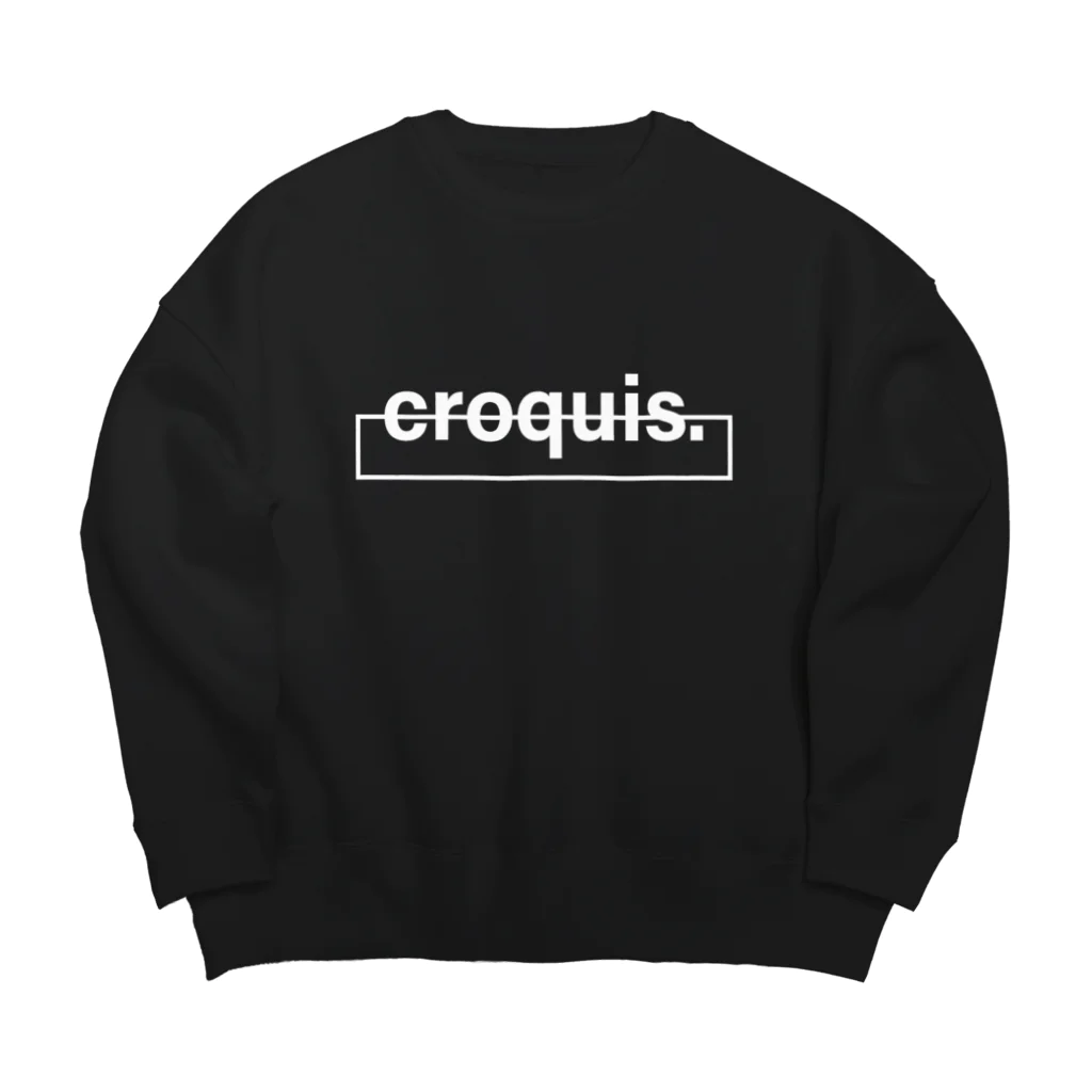 croquis.(クロッキー)のcroquis./ベーシックロゴ(白) Big Crew Neck Sweatshirt