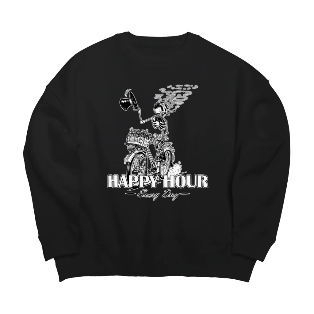 nidan-illustrationの"HAPPY HOUR"(B&W) #1 Big Crew Neck Sweatshirt