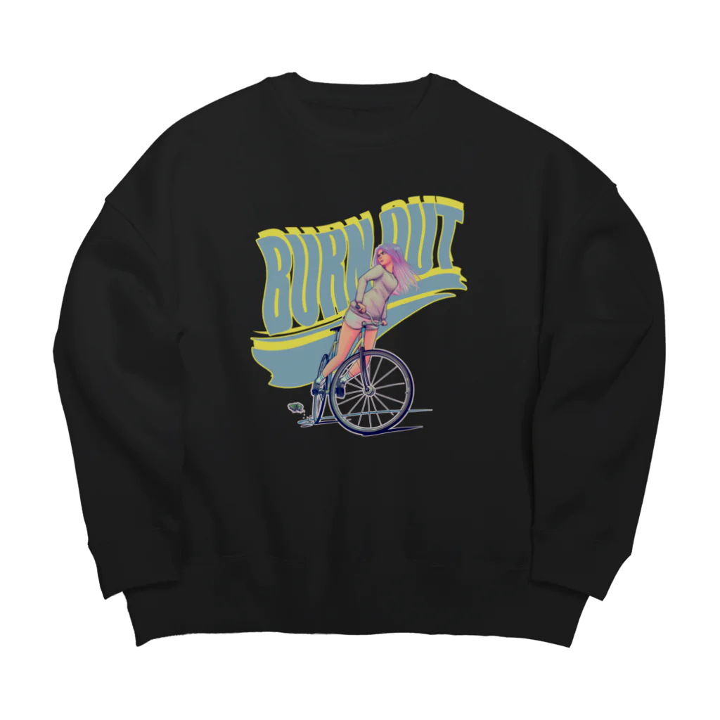 nidan-illustrationの"BURN OUT" Big Crew Neck Sweatshirt