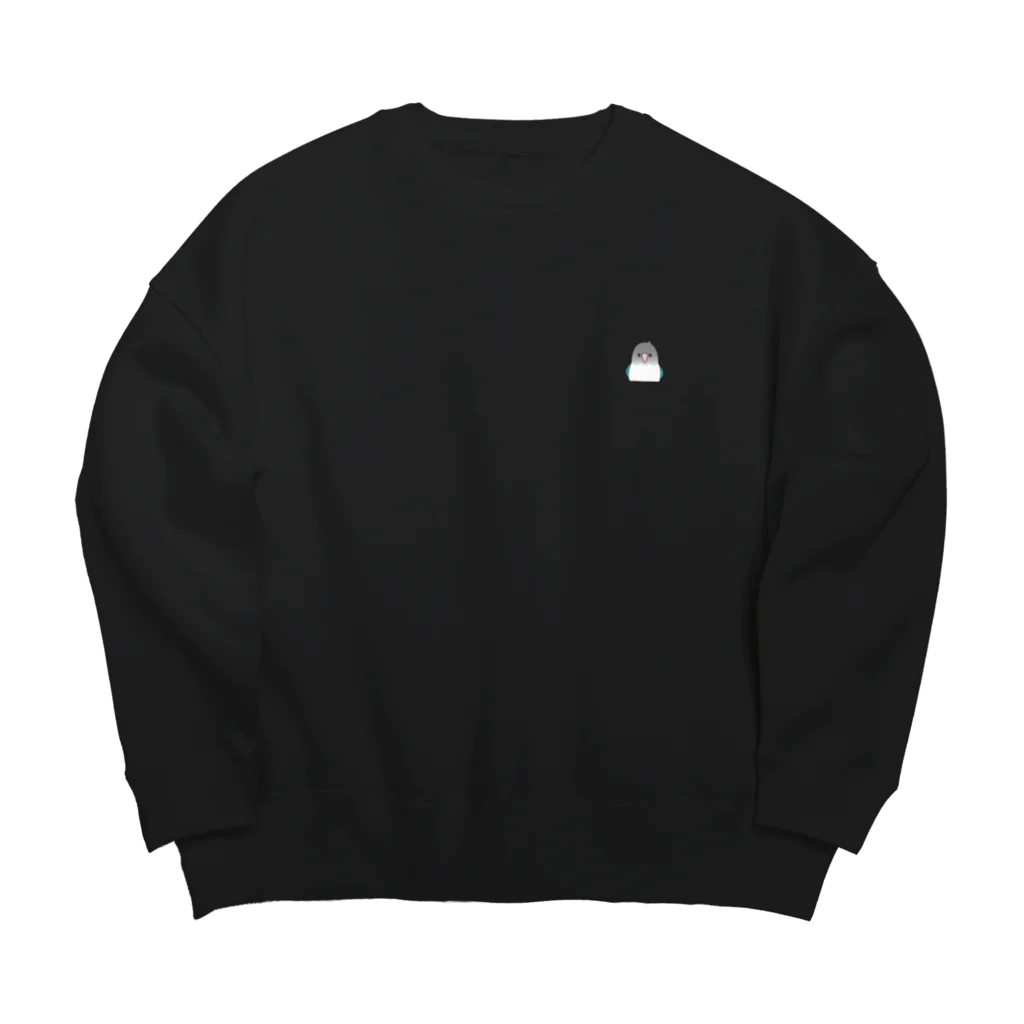 たかのりのボタンインコ　あおちゃん Big Crew Neck Sweatshirt