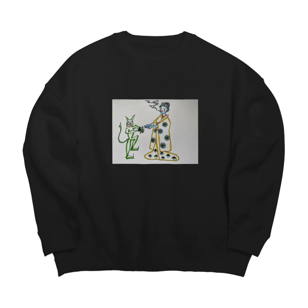 夜店屋の変な悪魔の誘惑 Big Crew Neck Sweatshirt