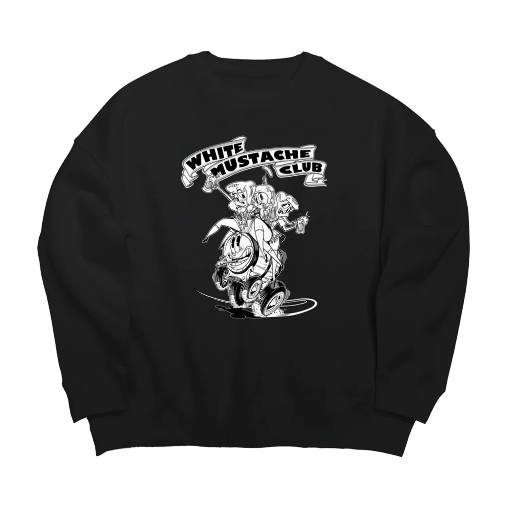 nidan-illustrationの"WHITE MUSTACHE CLUB"(タイトルなし)) Big Crew Neck Sweatshirt