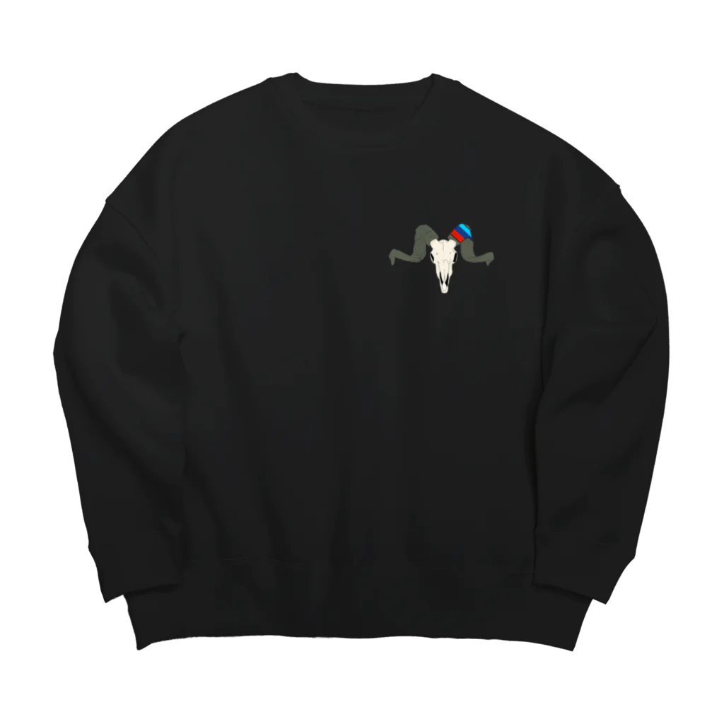 yaryareのヤギの頭蓋骨くん Big Crew Neck Sweatshirt