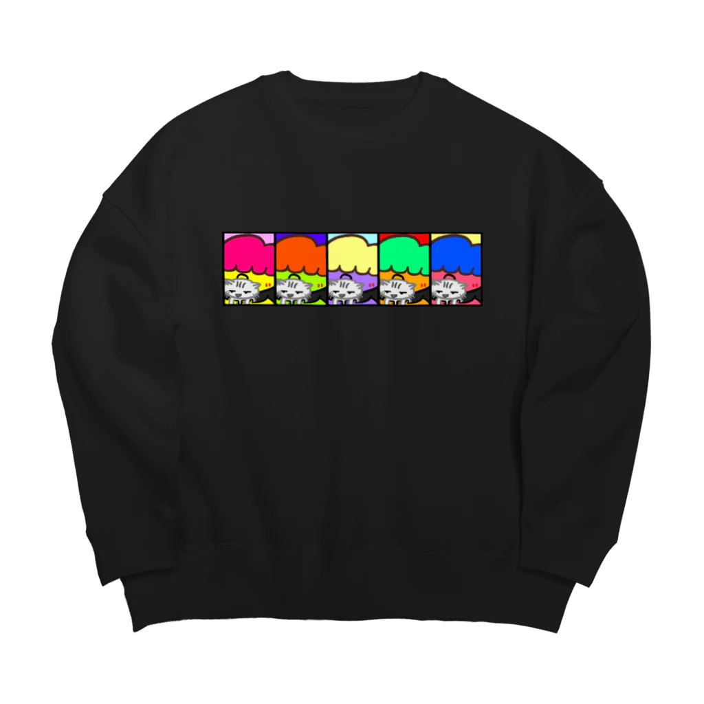 Pon_Powの猫を吸う。 Big Crew Neck Sweatshirt