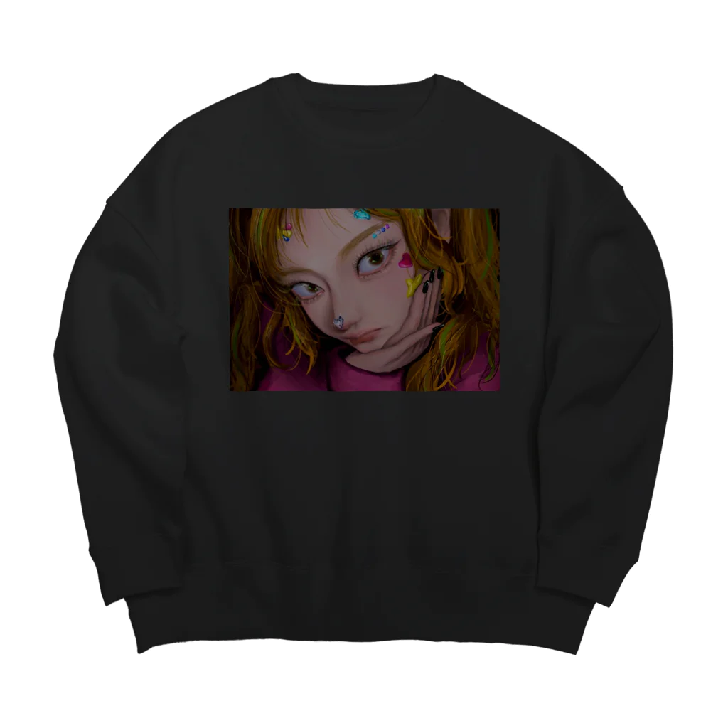 おばあさん公式のにんにんにん Big Crew Neck Sweatshirt