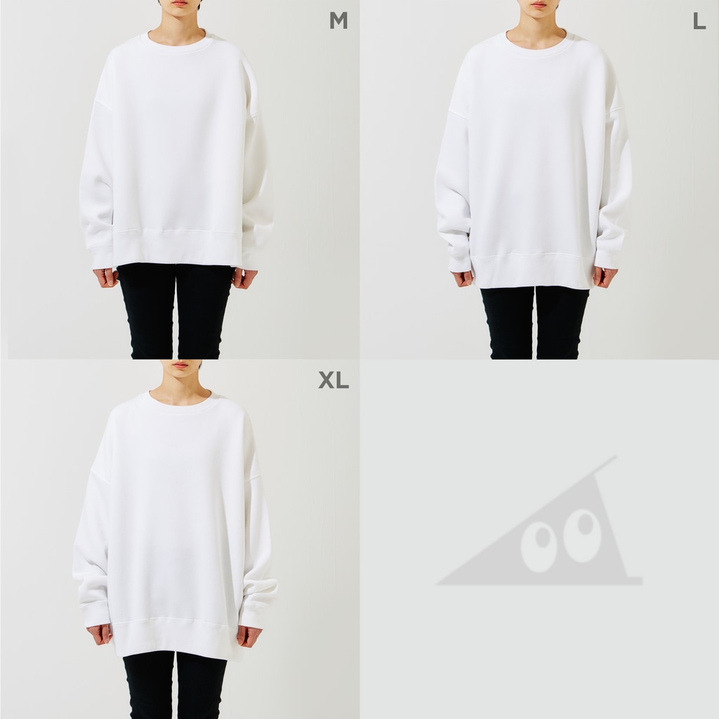 MrKShirtsのPengin (ペンギン) 白デザイン Big Crew Neck Sweatshirt :model wear (woman)
