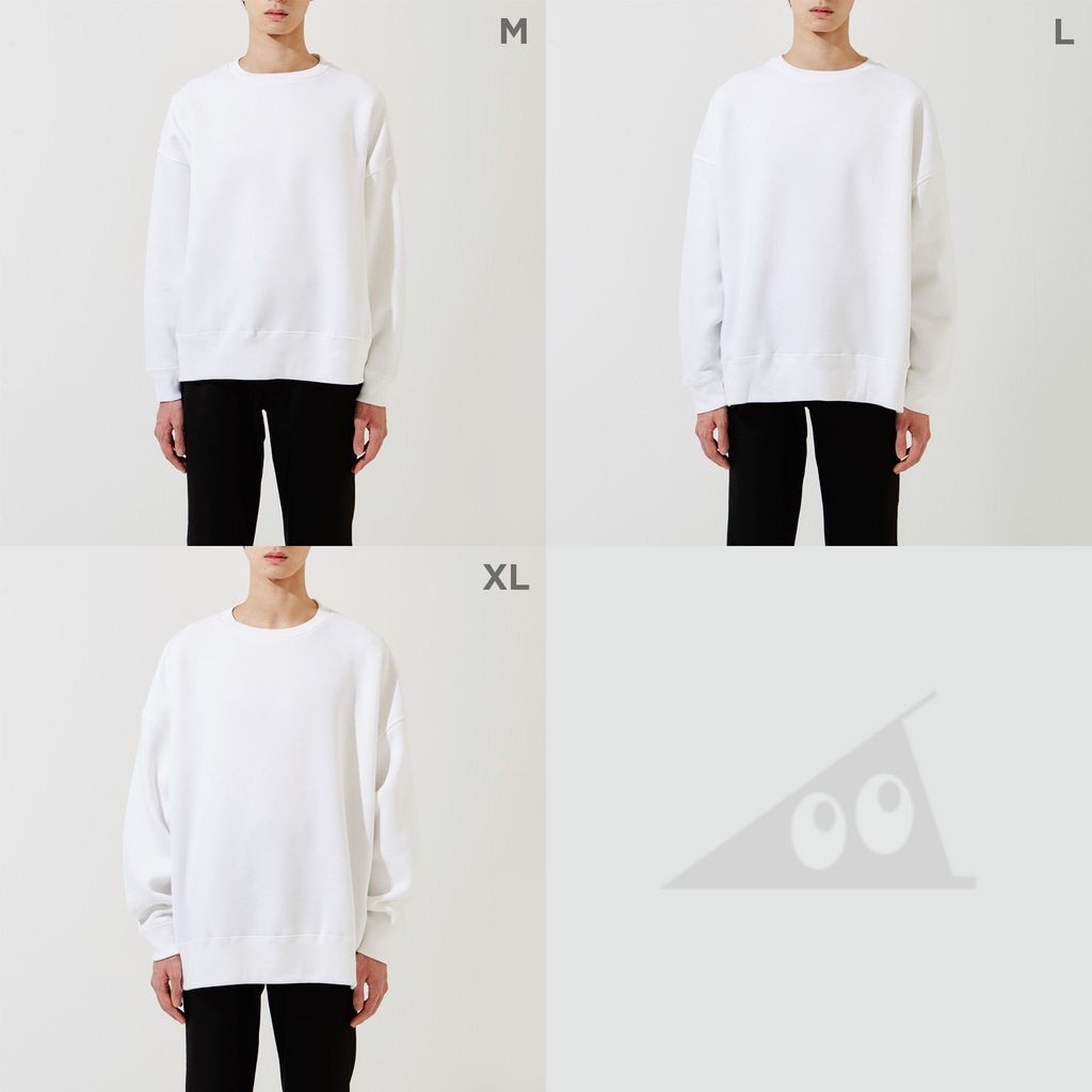 MrKShirtsのPengin (ペンギン) 白デザイン Big Crew Neck Sweatshirt :model wear (male)