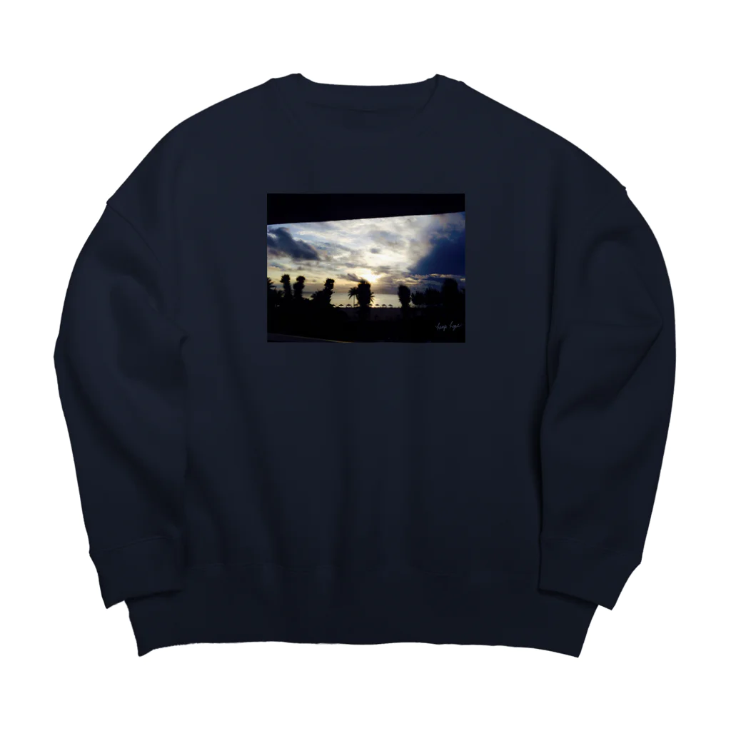 hemphopeのsea side twilight Big Crew Neck Sweatshirt